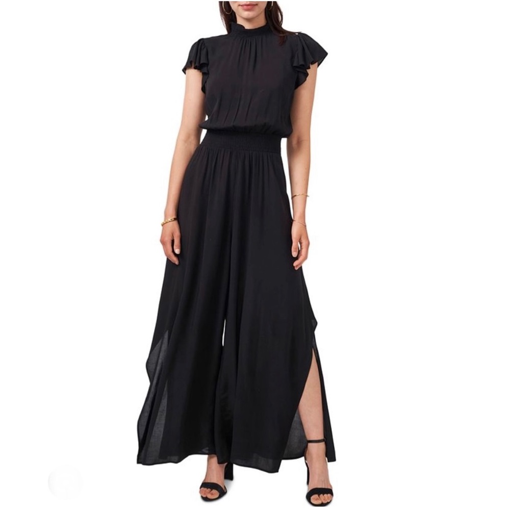 MSK Smocked-Trim Wide-Leg Jumpsuit